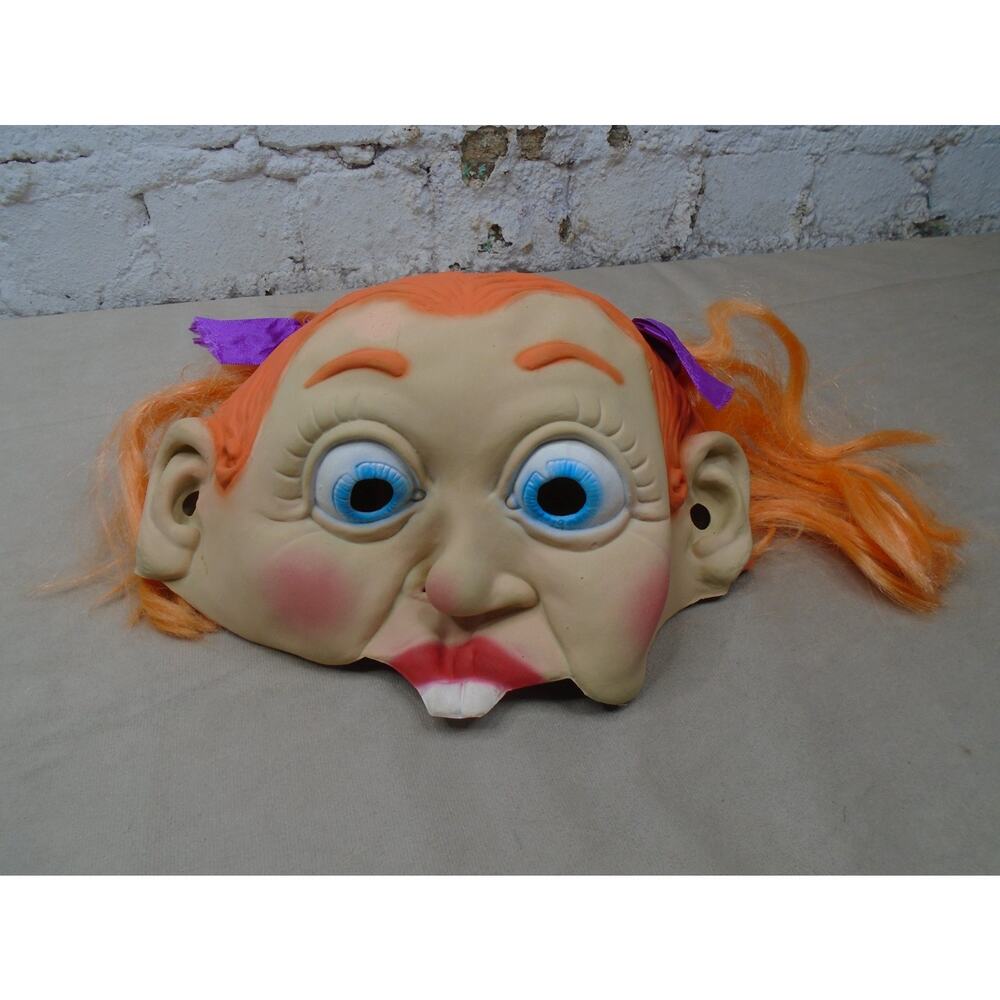 Vintage DON POST Slipknot Mask Oddball Girl 2001 2000 Pigtail Latex Cosplay Y2K